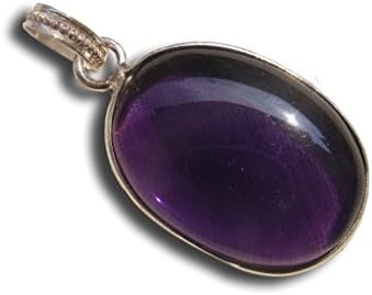 Handmade Crystal Amethyst Pendent, Necklace Oval Shape Healing Wellness.