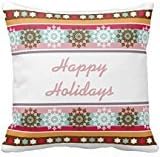 Happy Holidays Snowflakes And Baubles On Back Rf4e7d83600304e3b99ff3fee377ef790 I5fqz 8byvr Pillow Case 18" * 18"