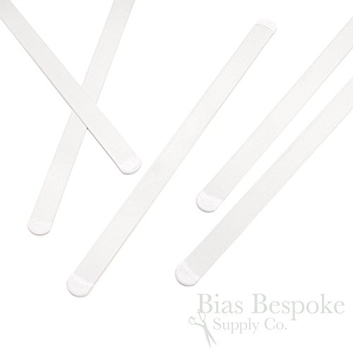 100 Pieces of 1/2" White Spring Steel Corset Boning, 12" Long