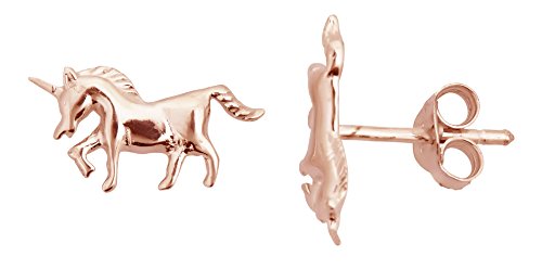 Sterling silver polished white, yellow, rose unicorn ho…