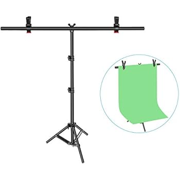 Neewer T-Shape Background Backdrop Support Stand Kit: 32-80 inches/81-203 Centimeters Adjustable Tripod Stand and 35.4 inches/90 Centimeters Crossbar with 2 Tight Clamps for Video Studio Photography