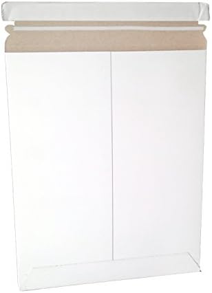 Stayflats Plus Mailers | Rigid Shipping Envelopes | Tamper Evident Security with Peel & Seal Pressure Sensitive Closure | Built-in Corner Protection| White | 25 Per Case | 6" x 8"