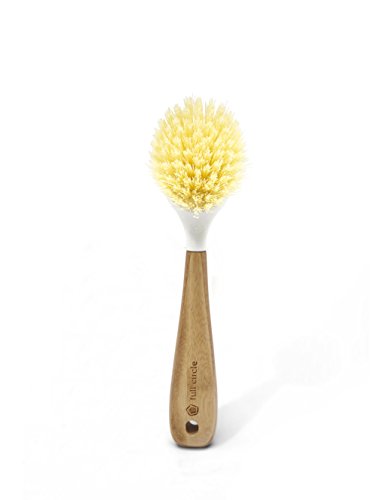 Full Circle Be Good - Kitchen Dish Brush with Bamboo Handle, White