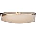 Lady Women Mirror Gold Tone Plate Metal Waist Elastic Belt Obi Band Beige Color