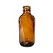 (12 Pack) 2 oz. Amber Boston Round with Black Glass Dropper