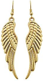 Golden Angel Wing Drop Earrings