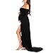 Women's Off Shoulder Maternity Gown for Photo Shoots - Made in USA Black