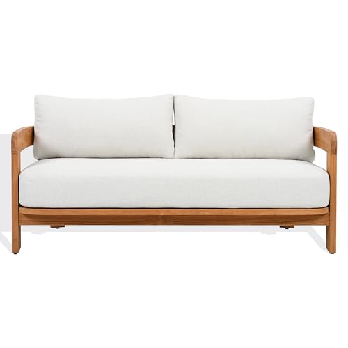 SAFAVIEH Couture Outdoor Patio Furniture Collection - Achilles Natural Teak & W…