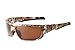 Hornz Brown Forest Camouflage Polarized Sunglasses for Men Full Frame Strong Arms & Free Matching Microfiber Pouch – Brown Camo Frame – Amber Lens