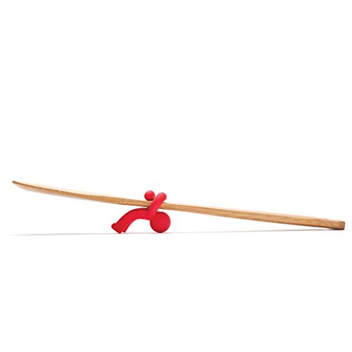 Monkey Business Spoon Saver - Hug Doug Silicone Spoon Saver and Rest, Adjustable to Most Kitchen Cooking Utensils, Red