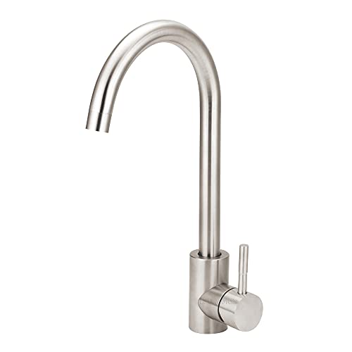 Torneira Cozinha Monocomando Inox Escovado Bica Movel