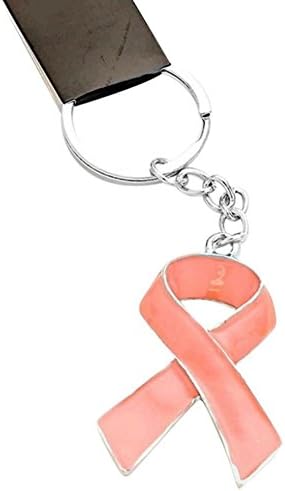 Beautiful Pink Ribbon Symbol Charm Keychain - Pink Ribbon Gift