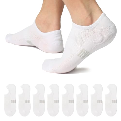 Sunew No Show Liner Socks Women Men Low Cut Invisible Socks for Casual Shoes 8 Pairs White Medium at Amazon