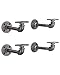 PIPE DECOR Industrial Pipe Shelf Brackets, 6 Inch, 4 Pack – Wall Mounted Double Flange Floating Shelf Hardware, Rustic Vintage-Style Shelving Support Set