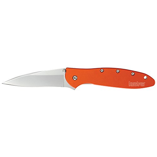 Kershaw Leek, Orange Pocket Knife (1660OR), 3” BeadBlasted High