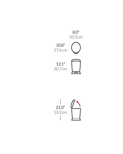 [- simplehuman Round Pedal Bin, 6 L - White  -]