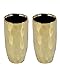 CosmoLiving by Cosmopolitan 42386 Small Ceramic Electroplated Metallic Gold Vase with Geometric Silhouette | 4” x 8”