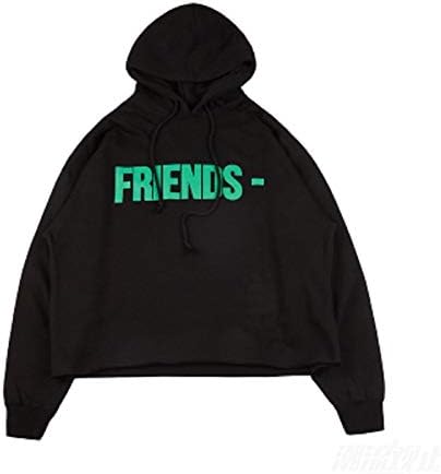 Hijygirl Vlone FRIENS Hooded Letter V Sweater Men Women Couple Long-Sleeved Shirt