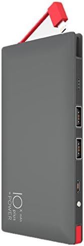 WINNI 10000mAh Power Bank Super Slim Fast Charging Portable Battery with Built-in Micro USB Cable External Battery Charger Pack for iphone, iPad, Android Smart Phones, Tablets and More (Black)