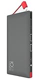 WINNI 10000mAh Power Bank Super Slim Fast Charging Portable Battery with Built-in Micro USB Cable External Battery Charger Pack for iphone, iPad, Android Smart Phones, Tablets and More (Black)