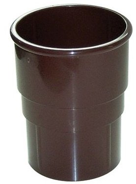 Floplast 50mm Brown (Downpipe Socket) Miniflo Guttering for shed, Porch, Conservatory, Out Building, etc Full Range NOT Normal House Size - Smaller