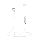 Magnetic Bluetooth Earphones, In-Ear HD Stereo Bluetooth Headphones IPX4 Waterproof Wireless Earbuds DSP Noise Cancellation Wireless Headset with Mic for Sport Running(White)