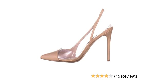 nine west toffee vinyl slingback pumps