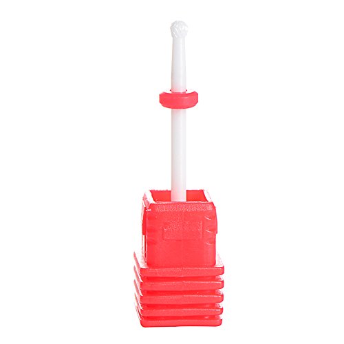 SpeTool Ceramic Nail Drill Bits Needle Like Electric File 3/32 Cuticle Clean Manicure Pedicure Nail Art Tool, Fine, White