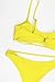 QINSEN Womens High Cut Bikini Beachwear Cami Crop Tank + Brazilian Style Thong 2PCS Swim Outfit Yellow S