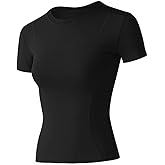 Loovoo Women Workout Shirts 1/2/3 Pack Athletic Compression Tee Dry Fit Yoga Gym Basic Tops