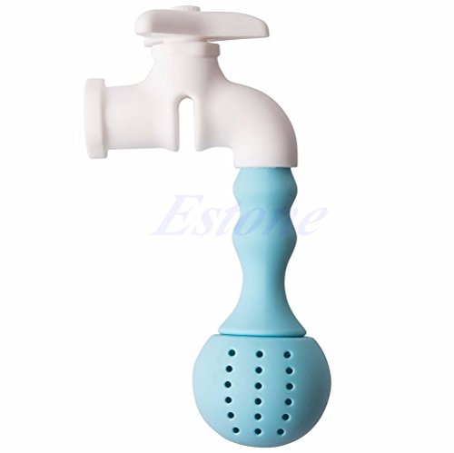 Kangnice Cute Tea Infuser Loose Tea Leaf Strainer Herbal Spice Silicone Filter Diffuser (Light Blue)
