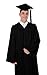 GraduationMall Matte Graduation Gown Cap Tassel Set 2024 for High School and Bachelor Black 51 Plus(5'6
