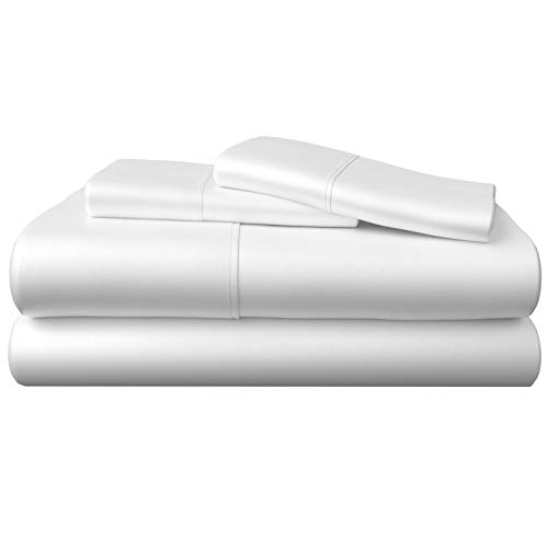 Cooling-100-Viscose-from-Bamboo-Sheets-10-Colors-Soft-Breathable-4-Piece-Bamboo-Sheet-Set-Extra-Deep-Pocket-No-Slip-Fitted-Sheet-Queen-Size-White