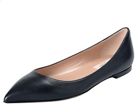 Valentino Garavani Women's Black Leather Ballet Flats Shoes Sz US 9 IT 39