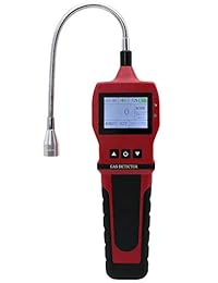 Ford Deaktor de gas de alarma ajustable de 0   10.000 ppm y 1 ppm de resolución pantalla de agua, polvo y explosión batería de iones de litio de gas natural, metano y combustibles, color rojo