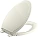 Kohler 4734-96 Rutledge Elongated, Grip-Tight Bumpers, Quiet-Close Release Hinges, Quick-Attach Hardware, No Slam Toilet Seat, Biscuit