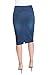 Esteez Women's Knee Length Stretch Denim Tummy Control Jean Skirt Beverly Hills