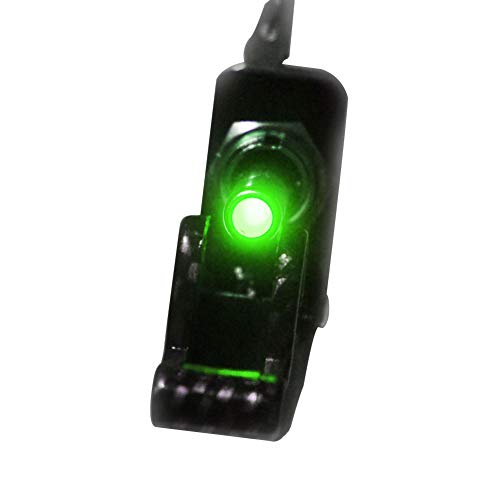 HOTSYSTEM Rocker Toggle Switch SPST ON/OFF 12V/20A Carbon Fiber Cover LED Illuminated 3Pin for Car Truck Boat Motorcycle (Pack of 5, Green)