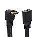 CERRXIAN 1FT Flat Slim High Speed HDMI Extension Cable A Female to 90 Degree Down Angle A Male Cord