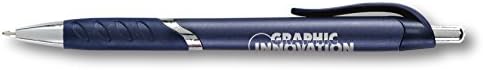 Promotion Pros - 300 Promotional Retractable Ballpoint Pens - Only $0.48 Each - Customize With Your Logo - Medium-Point - Black Ink - Metallic Blair Model (Blue)