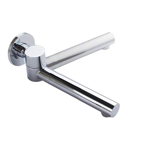 JiaYouJia Solid Brass Round 180-Degree Swivel Wall Mount Tub Filler Spout Chrome