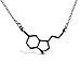 Happiness Serotonin Molecule Necklace For Women, Happy Serotonin Necklace, Science Jewelry For Women, Ideal Necklaces For Teacher, Professor, Chemistry Grad And Science Lovers (Carbon Black)