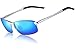 ATTCL Men's Ultralight Al Mg Frame Driving Polarized Rectangular Sunglasses For Men 18143 Blue