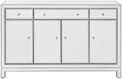 Decor Central ADMFX7-6003 Rectangle Buffet Cabinet with 3 Drawers, 56", Antique Silver Paint Finish