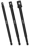 Neiko 00228A Socket Adapter Extension Set, 3Piece | 1/4, 3/8/ 1/2" Impact Drive, CR-V Steel | 6" Length Compatible with Power Drills & Drivers