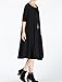 Mordenmiss Women's New Fall Round Neck Large Hem Pullover Dress (Black) One Size