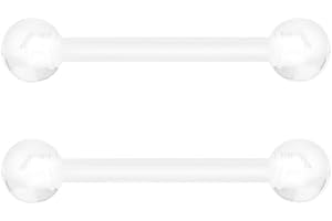 Forbidden Body Jewelry Clear Piercings, Clear Piercings for Work, 14G -16G Hospital Grade PTFE Flexible Piercing Retainers fo