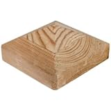QLS Zaunpfosten Kappe 9x9cm Kiefernholz - Pyramidenform Naturbelassen Für Gartenzaun