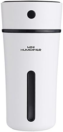 USB Ultrasonic Cool Mist Humidifier, 300ml Heart Cup Style Mini Cute Air Humidifier with Night Light for Bedrooms, Home, Office, Baby, Yoga, Car, by Areally (Black)