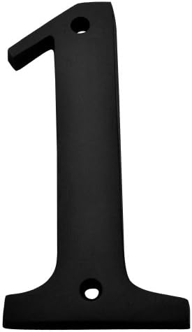 Bolton Hardware Number "1" 4 Inch Solid Brass Dark Oil Rubbed Bronze Finish House Number Raised 1/4"